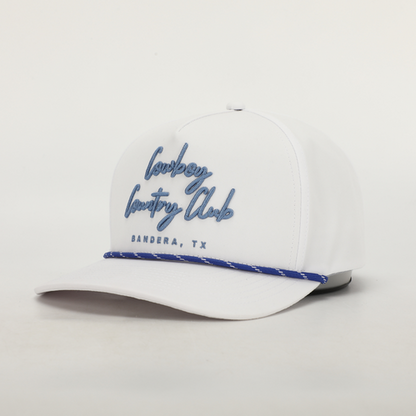 Cursive Roped Hat White