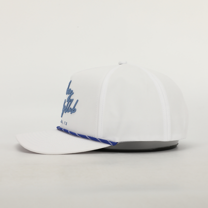 Cursive Roped Hat White
